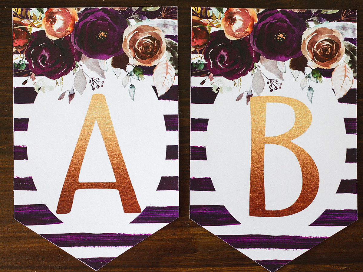 Birthday Banner Printable { Purple Floral } - Six Clever Sisters throughout Free Printable Banner Letters Purple