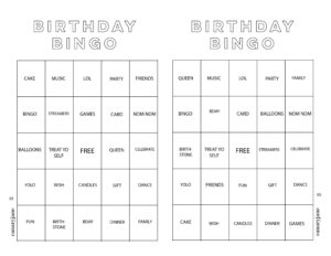 Birthday Bingo Free Printable – Canary Jane in Free Printable Birthday Bingo Cards For Adults