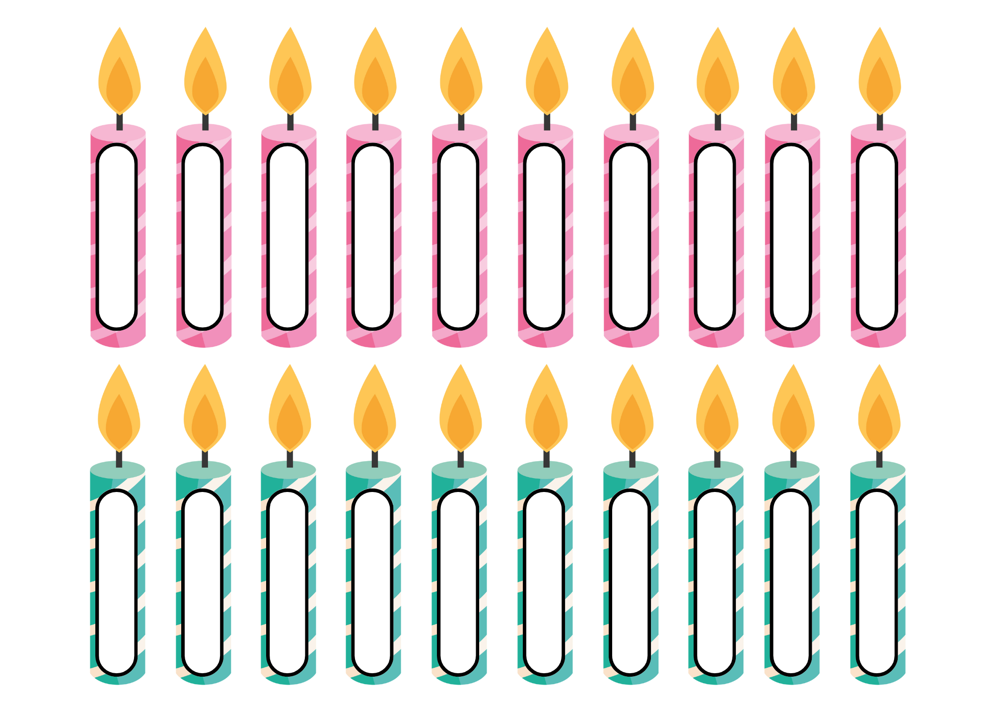 Birthday Candles Printable inside Free Printable Birthday Candle Template
