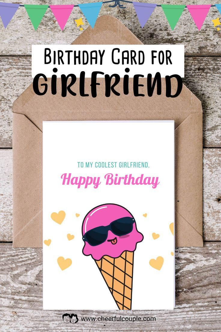 Birthday Card For Coolest Girlfriend - Free Printable with FREE Printable Birthday Cards For Girlfriend