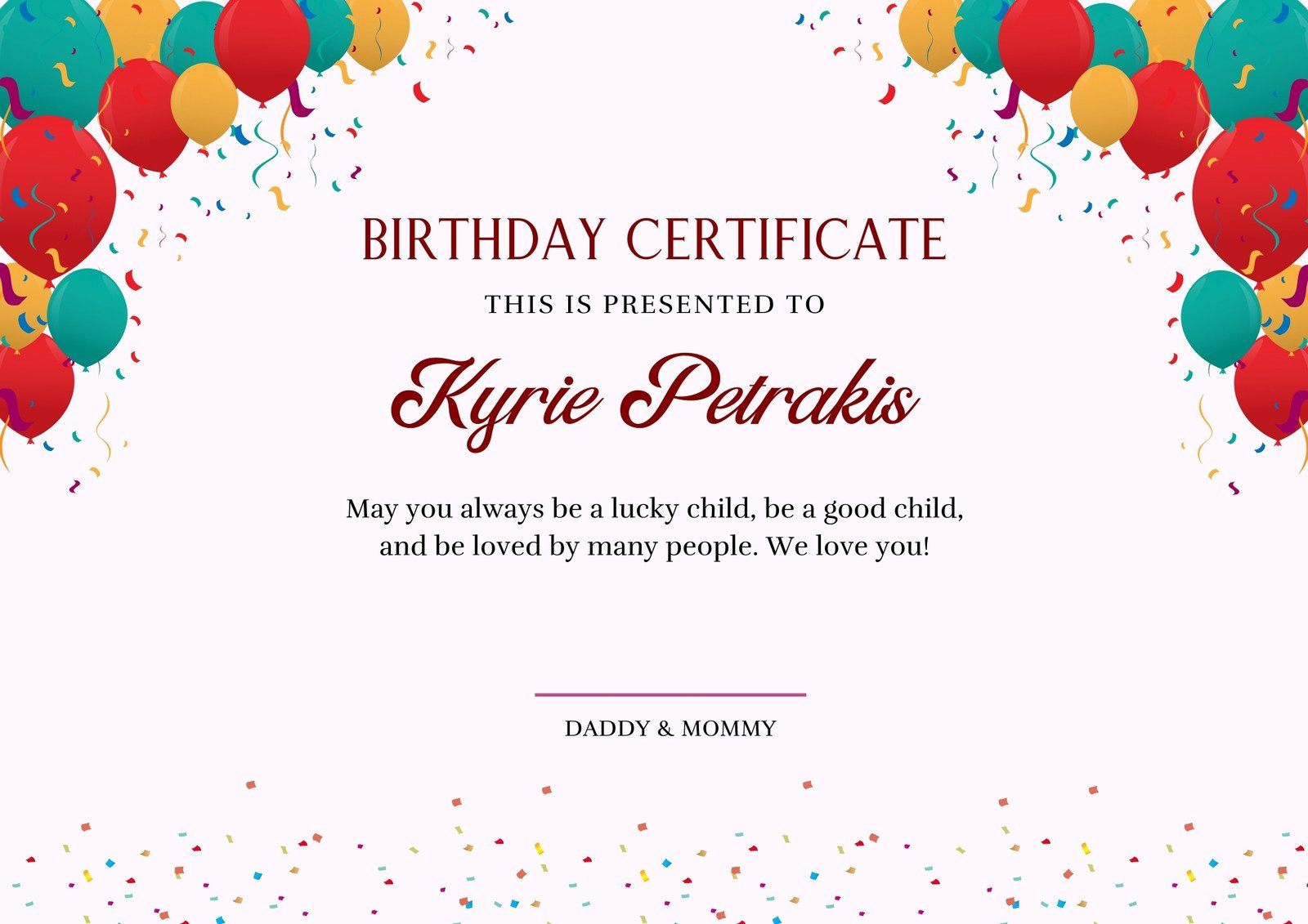 Birthday Certificates For Students Birthday Certificate From in Free Printable Birthday Certificates For Students