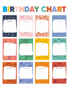 Birthday Chart - 10 Free Pdf Printables | Printablee pertaining to FREE Printable Birthday Charts For Classroom