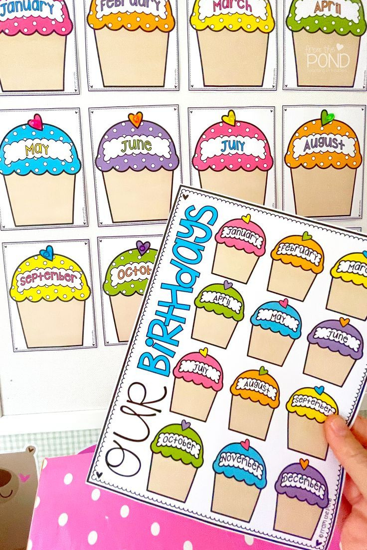 Birthday Cupcakes in FREE Printable Birthday Cupcakes For Classroom Display
