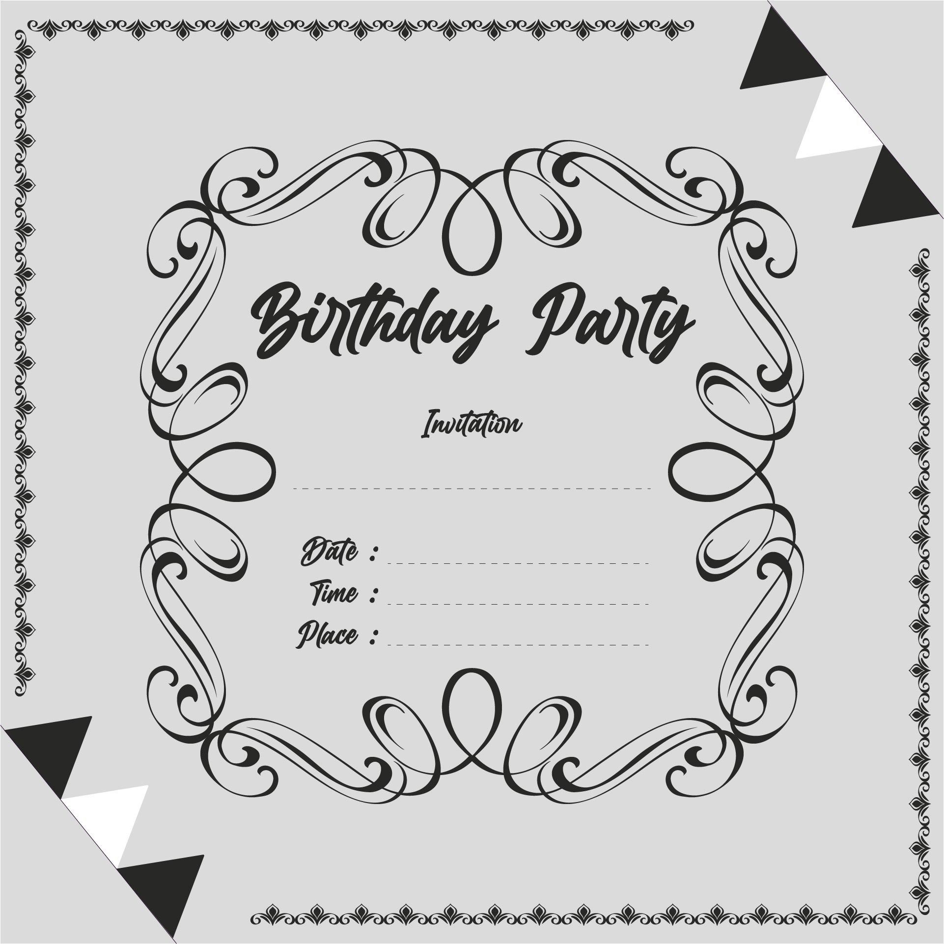 Birthday Invitations: Discover 15 Bday Template Ideas On This inside FREE Printable Birthday Invitation Templates Black and White