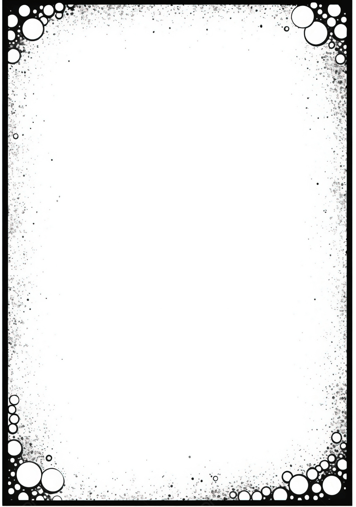 Black And White Abstract Dots Illustration A4 Stationery Page throughout FREE Printable Borders Black and White