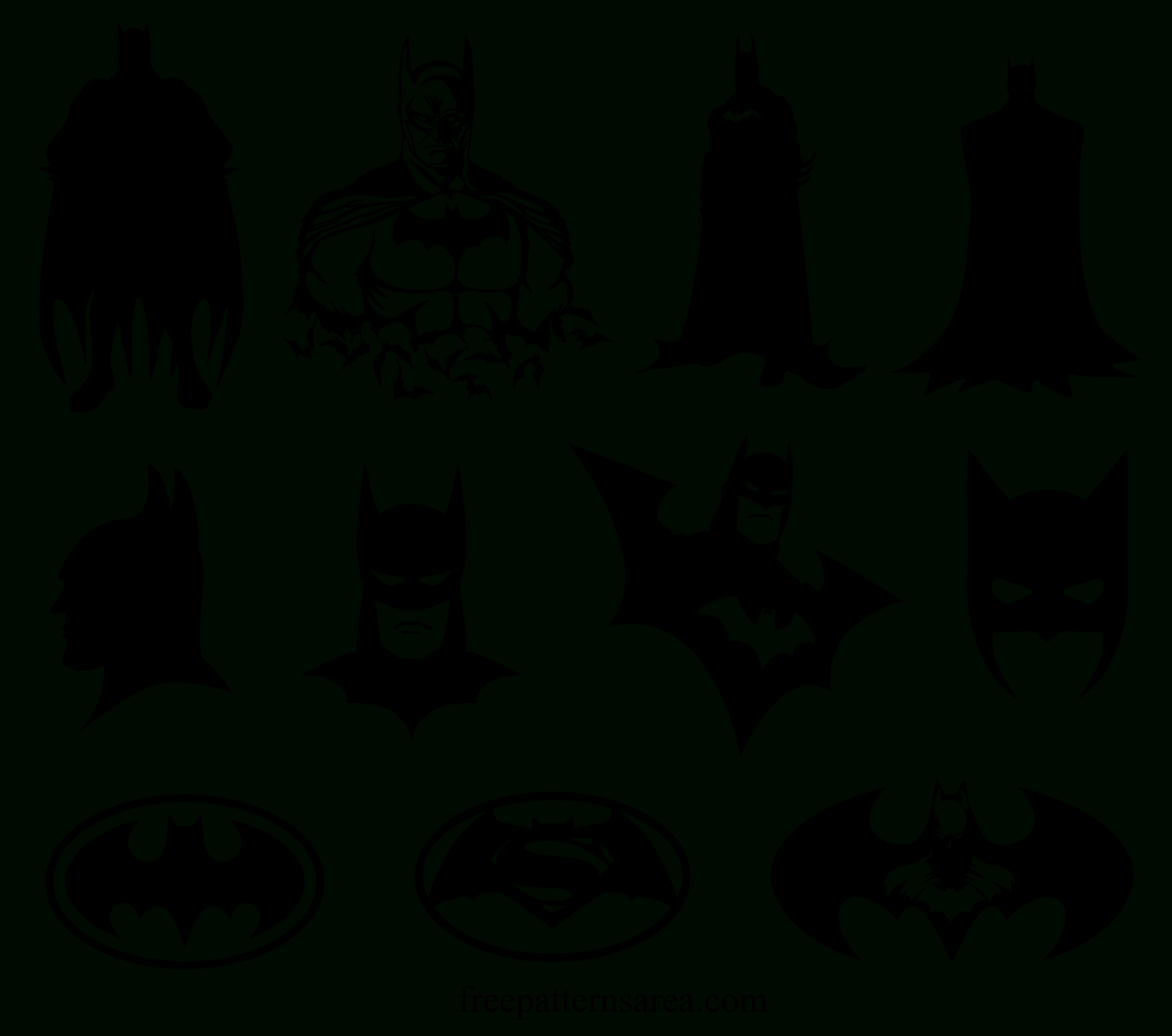 Black And White Batman Silhouette Vector Designs intended for Free Printable Batman Logo Stencil