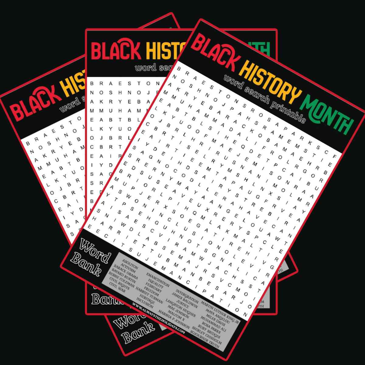 Black History Month Archives - Always The Holidays within FREE Printable Black History Month Calendar