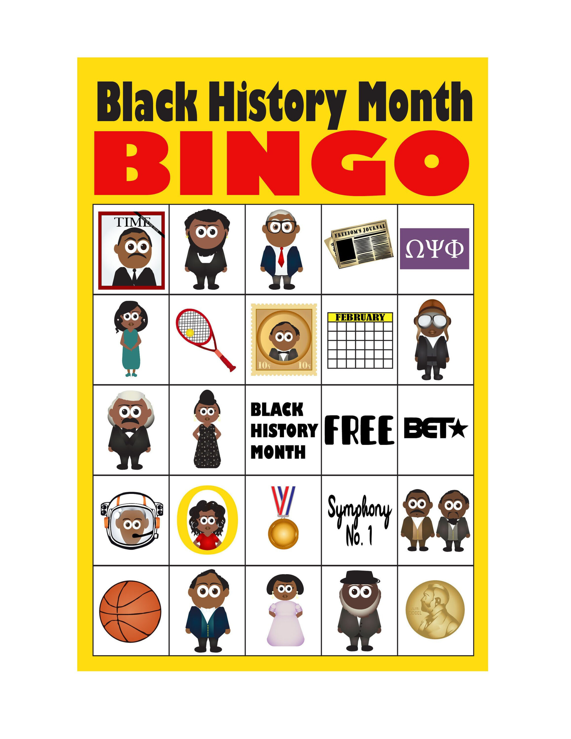Black History Month Bingo - 20 Cards - Etsy with Free Printable Black History Bingo