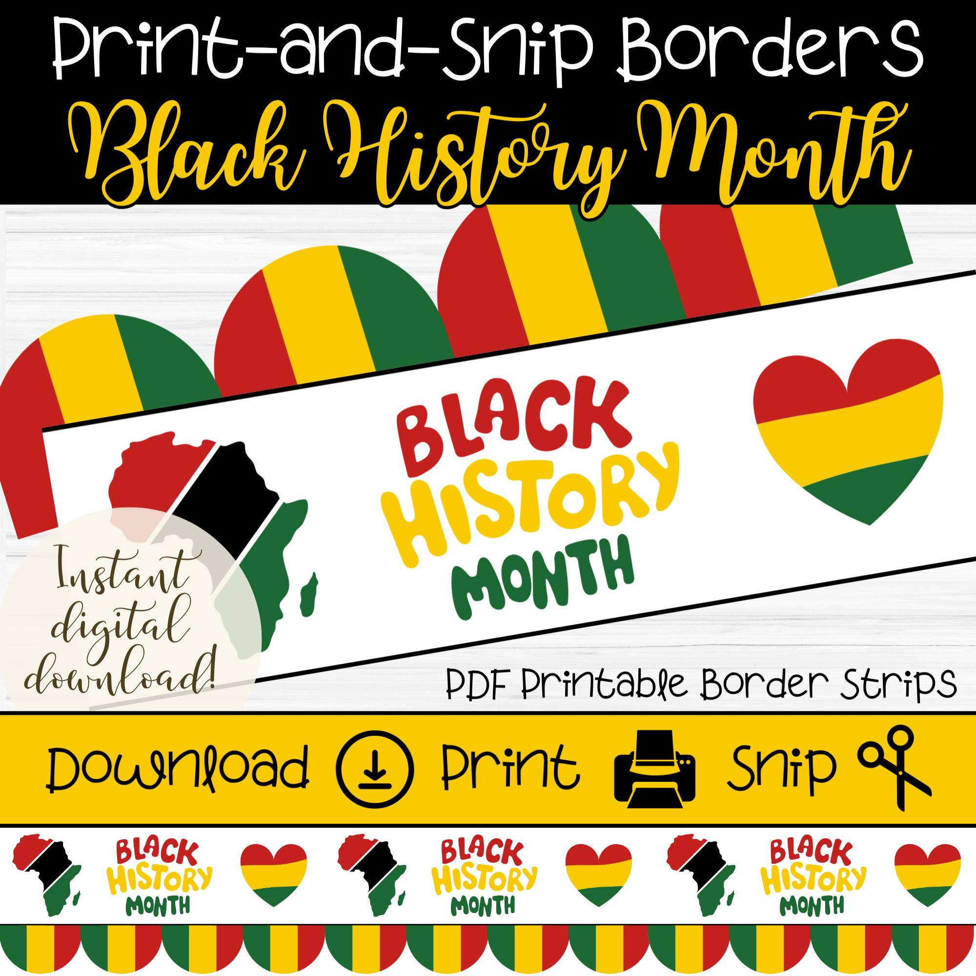 Black History Month Bulletin Board Borders | Printable Classroom for Free Printable Black History Borders