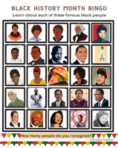 Black History Month for Free Printable Black History Bingo