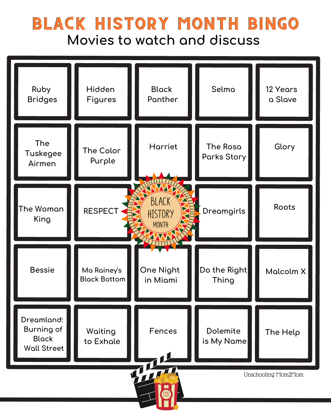 Black History Month pertaining to Free Printable Black History Bingo