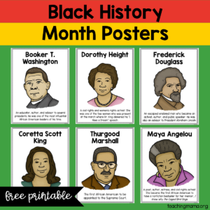 Black History Month Posters - Free Printable - Teaching Mama with FREE Printable Black History Pictures