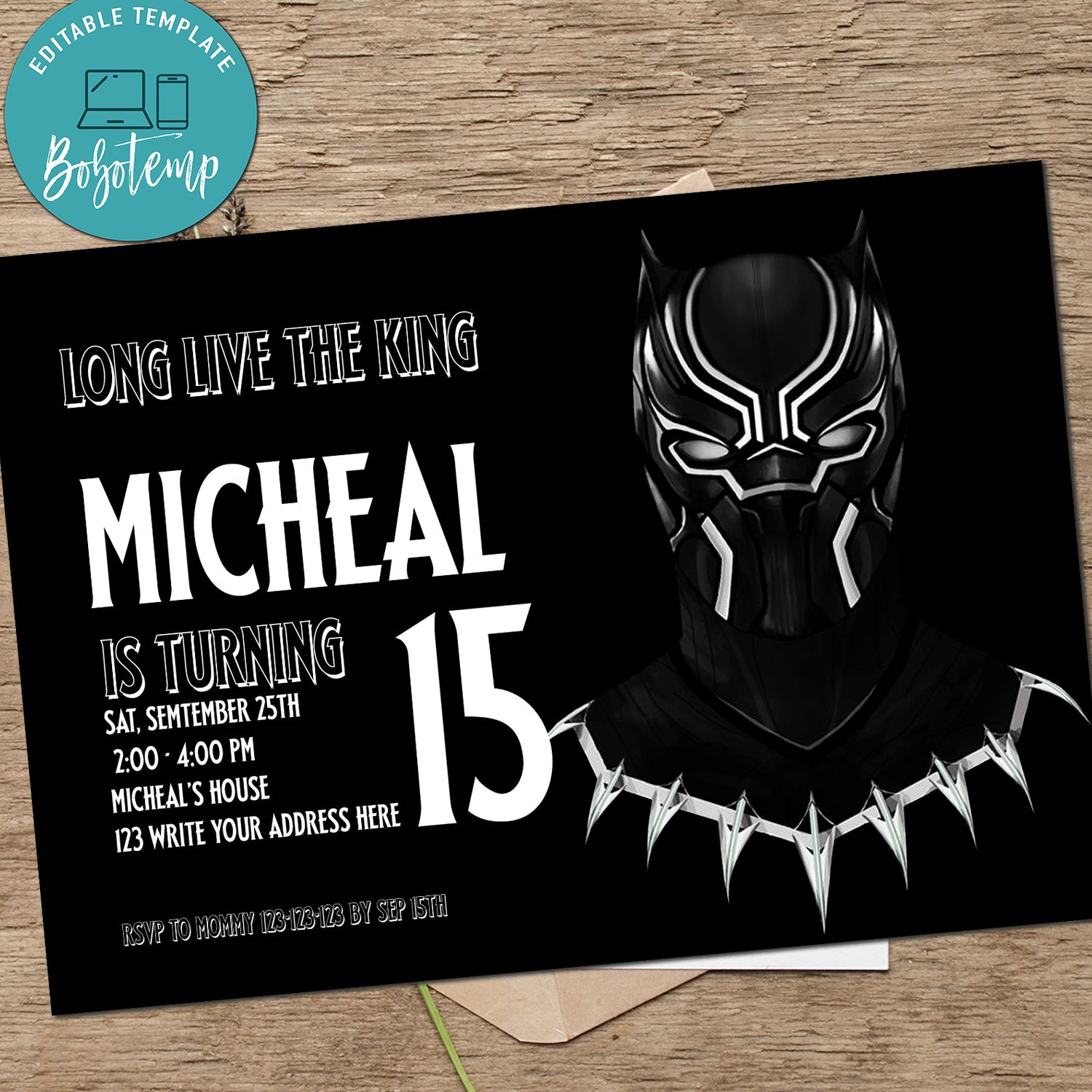 Black Panther Birthday Invitation Printable | Bobotemp with Free Printable Black Panther Invitations