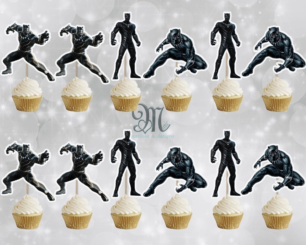 Black Panther Cupcake Toppers, Black Panther Birthday Cupcake within Free Printable Black Panther Cupcake Toppers