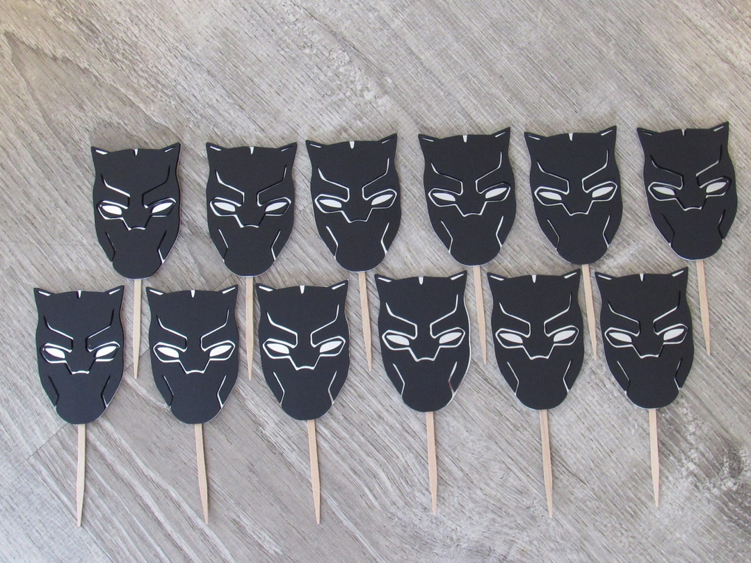 Black Panther Cupcake Toppers: Superheld Geburtstagsparty (12Er within FREE Printable Black Panther Cupcake Toppers