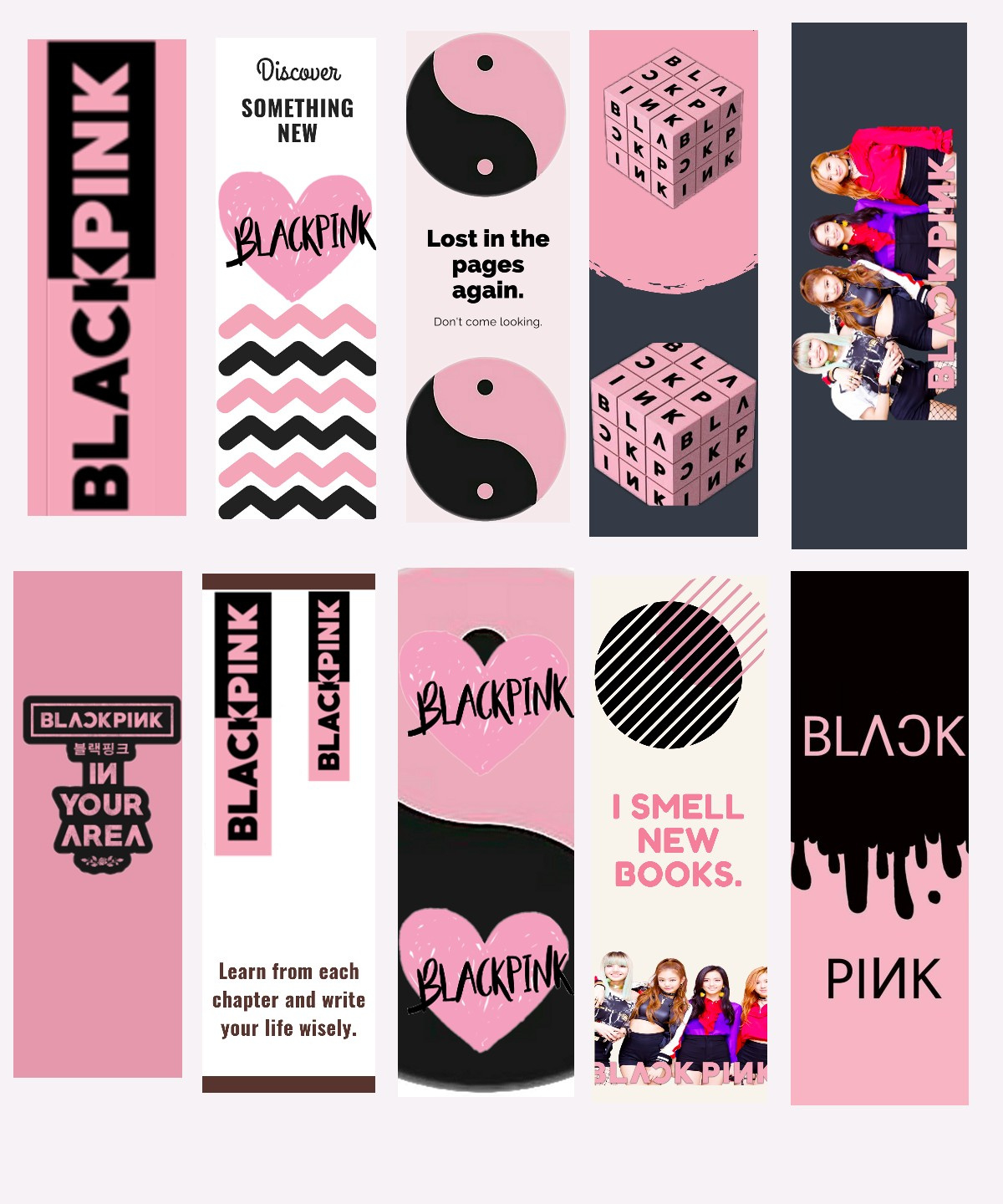 Blackpink K Pop Themed Bookmarks (Set Of 10) – The Mood Twisters with FREE Printable Bts Bookmark Printable