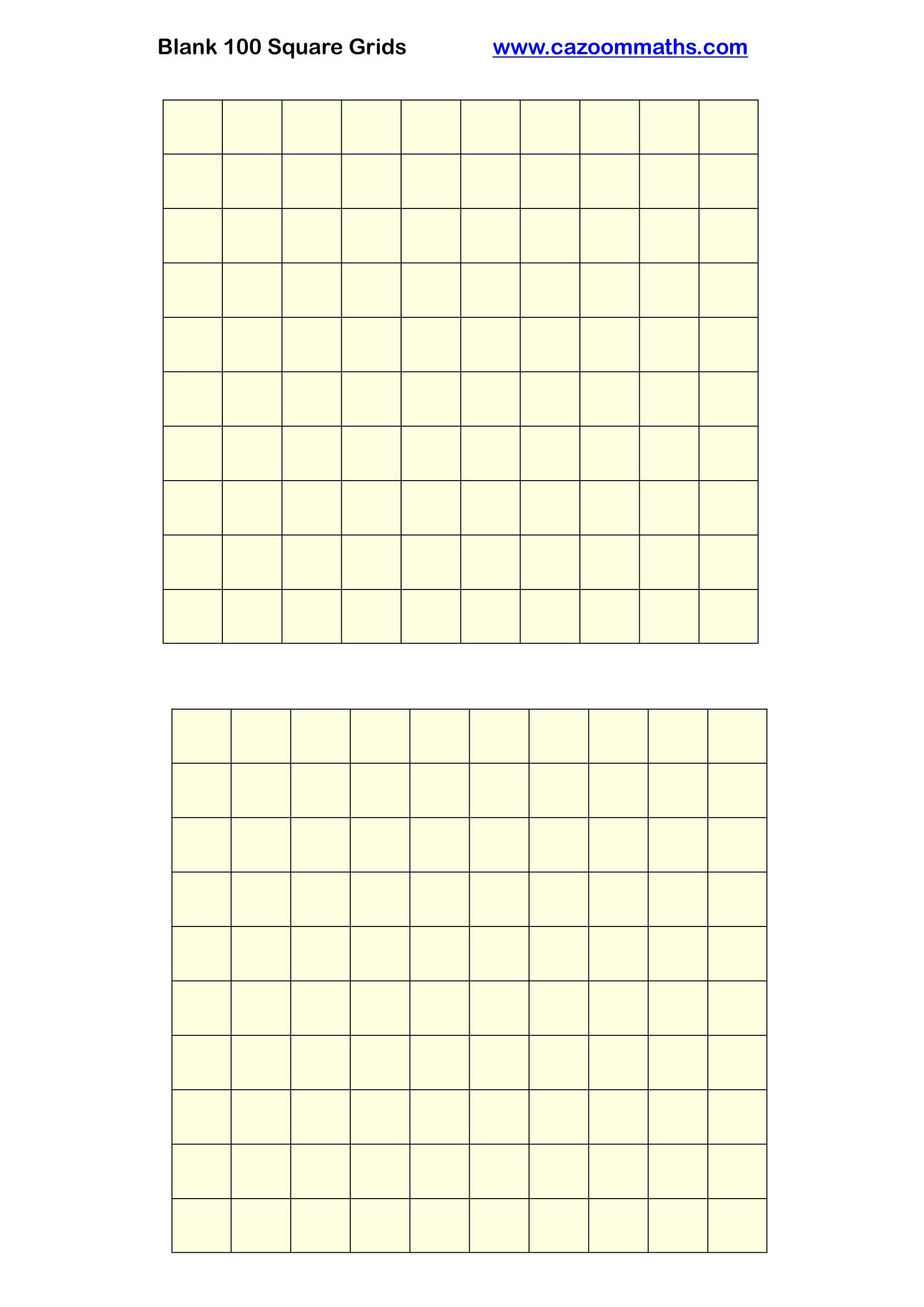 Blank 100 Square Grid | Free Teaching Resources throughout FREE Printable Blank 100 Square Grid