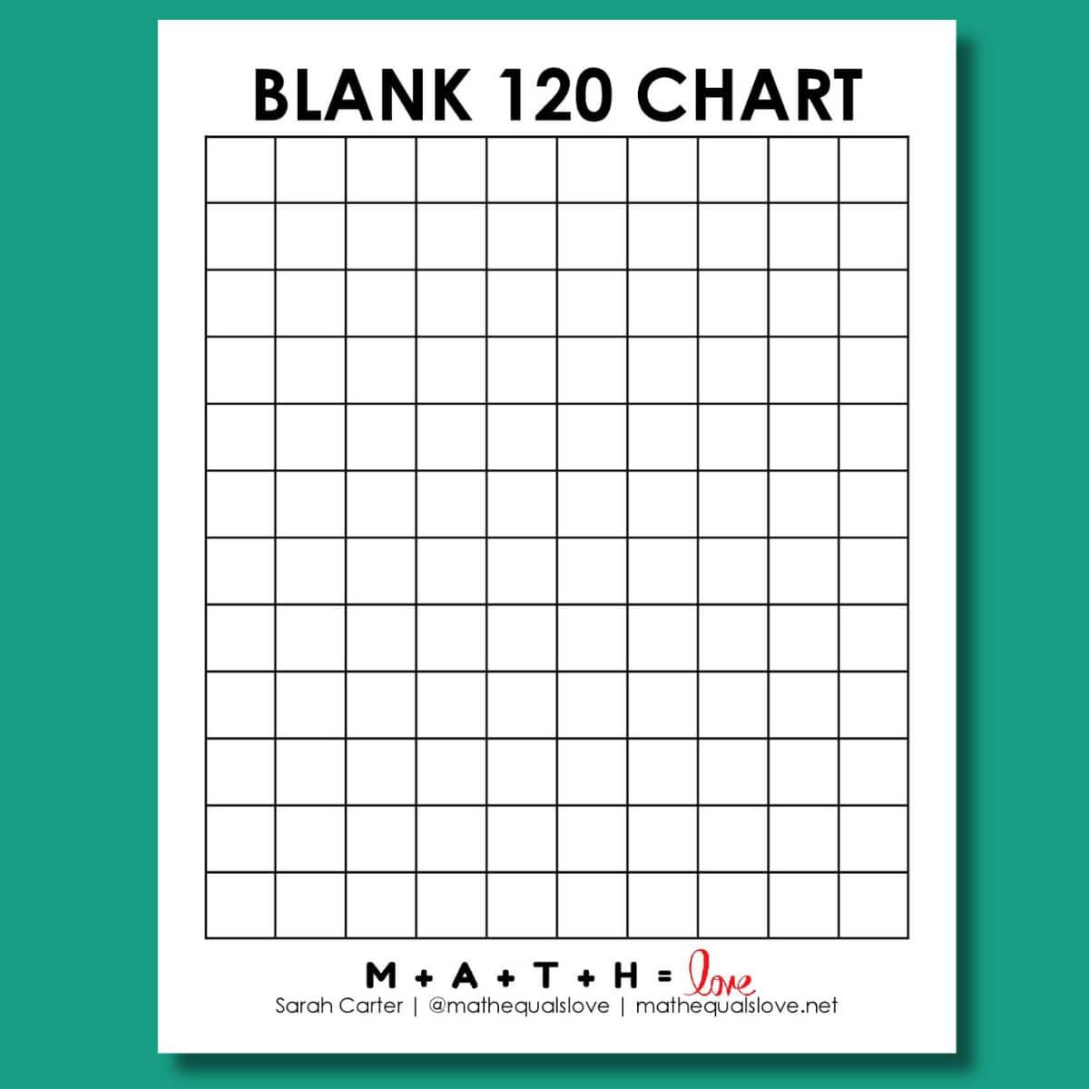 Blank 120 Chart [Free Printable Pdf] for FREE Printable Blank 120 Chart Printable