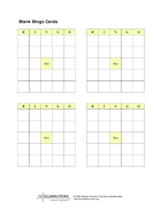 Blank Bingo Cards ≡ Fill Out Printable Pdf Forms Online regarding Free Printable Blank Bingo Cards For Teachers