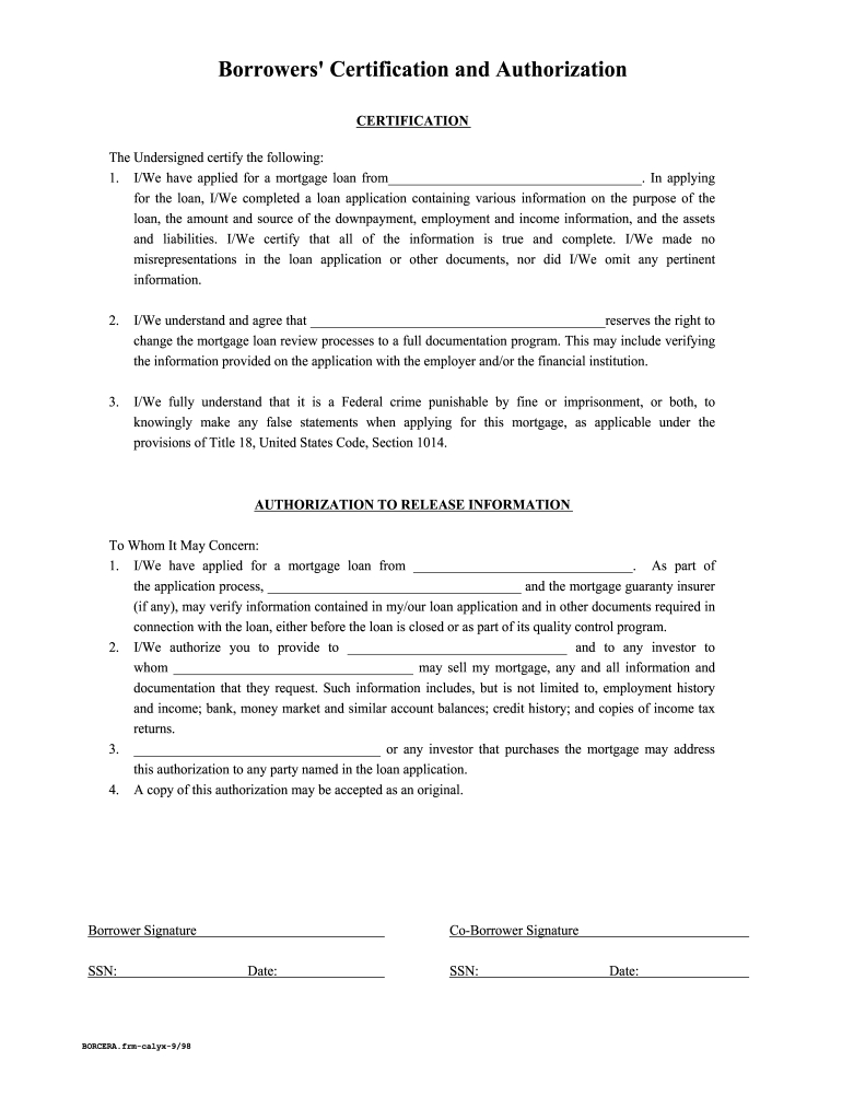 Blank Borrower Authorization Form Pdf: Fill Out &amp;amp; Sign Online | Dochub pertaining to FREE Printable Borrower Authorization Form