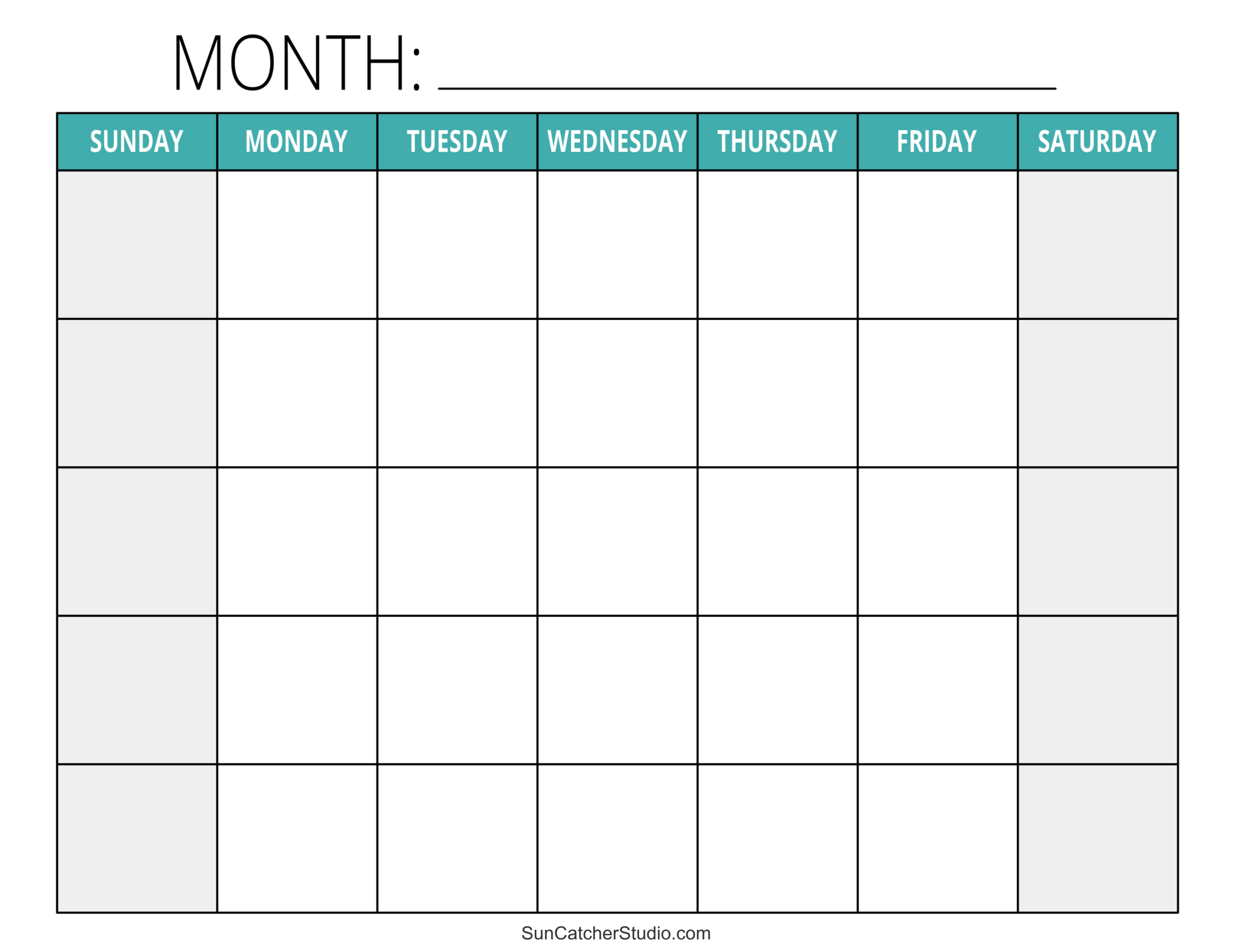 Blank Calendar Templates (Monthly &amp;amp; Weekly) – Free Printables for Free Printable Blank Calendar Word