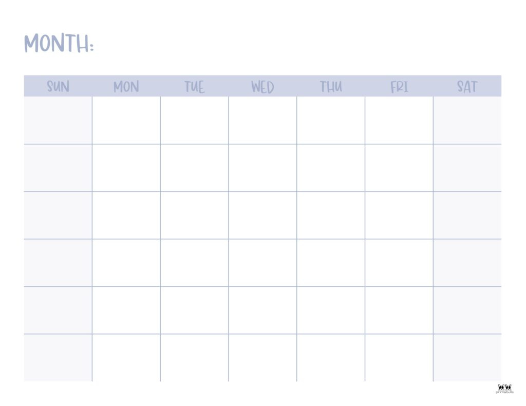 Blank Calendars - 15 Free Printables | Printabulls throughout FREE Printable Blank Calendar Month
