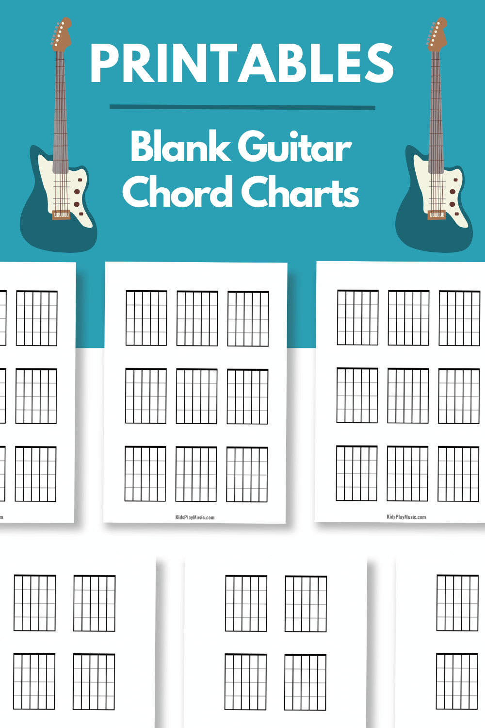 Blank Guitar Chord Charts - Printable Pdfs - Kidsplaymusic for Free Printable Blank Guitar Chord Charts
