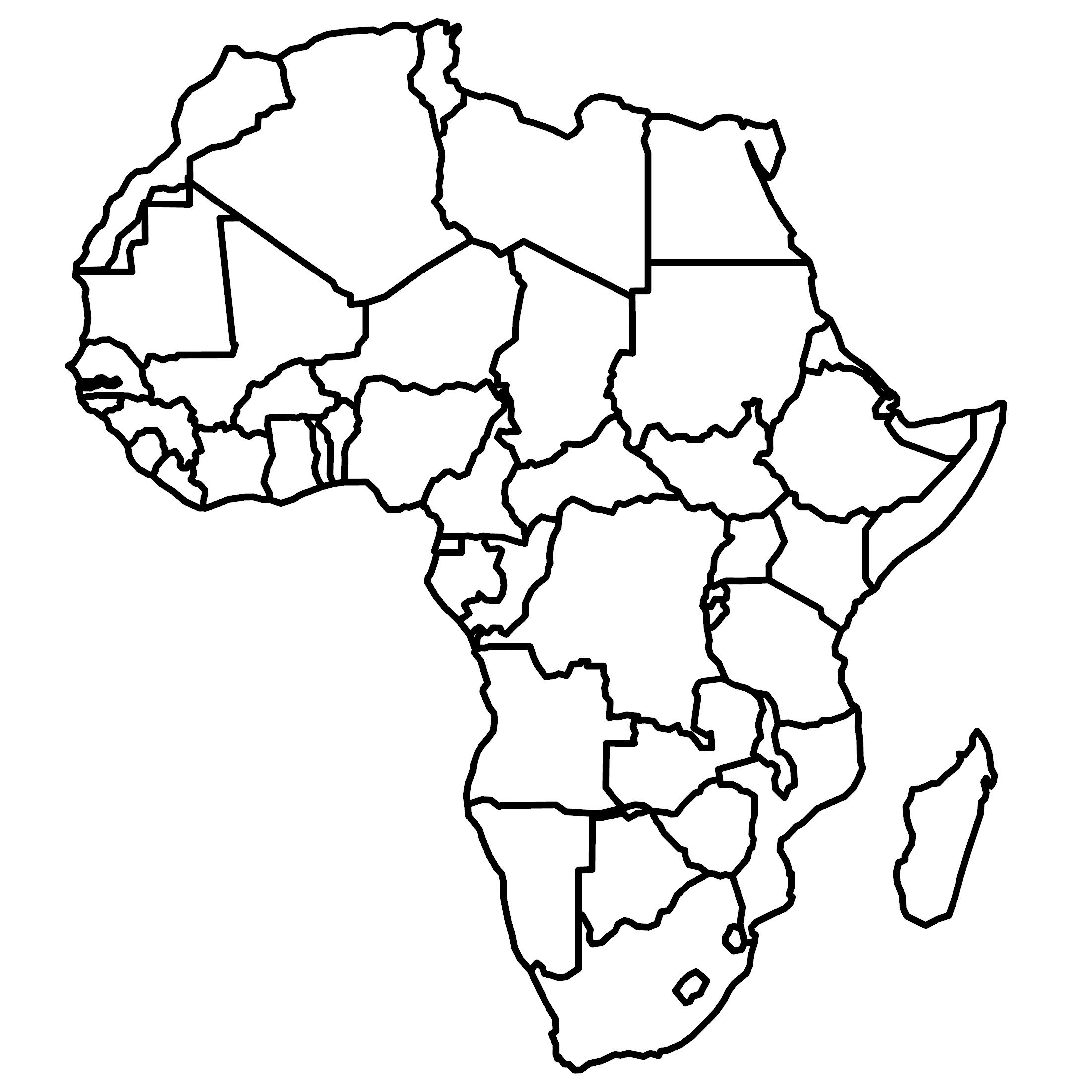 Blank Map Of Africa With Country Outlines - Gis Geography pertaining to FREE Printable Blank Map of Africa