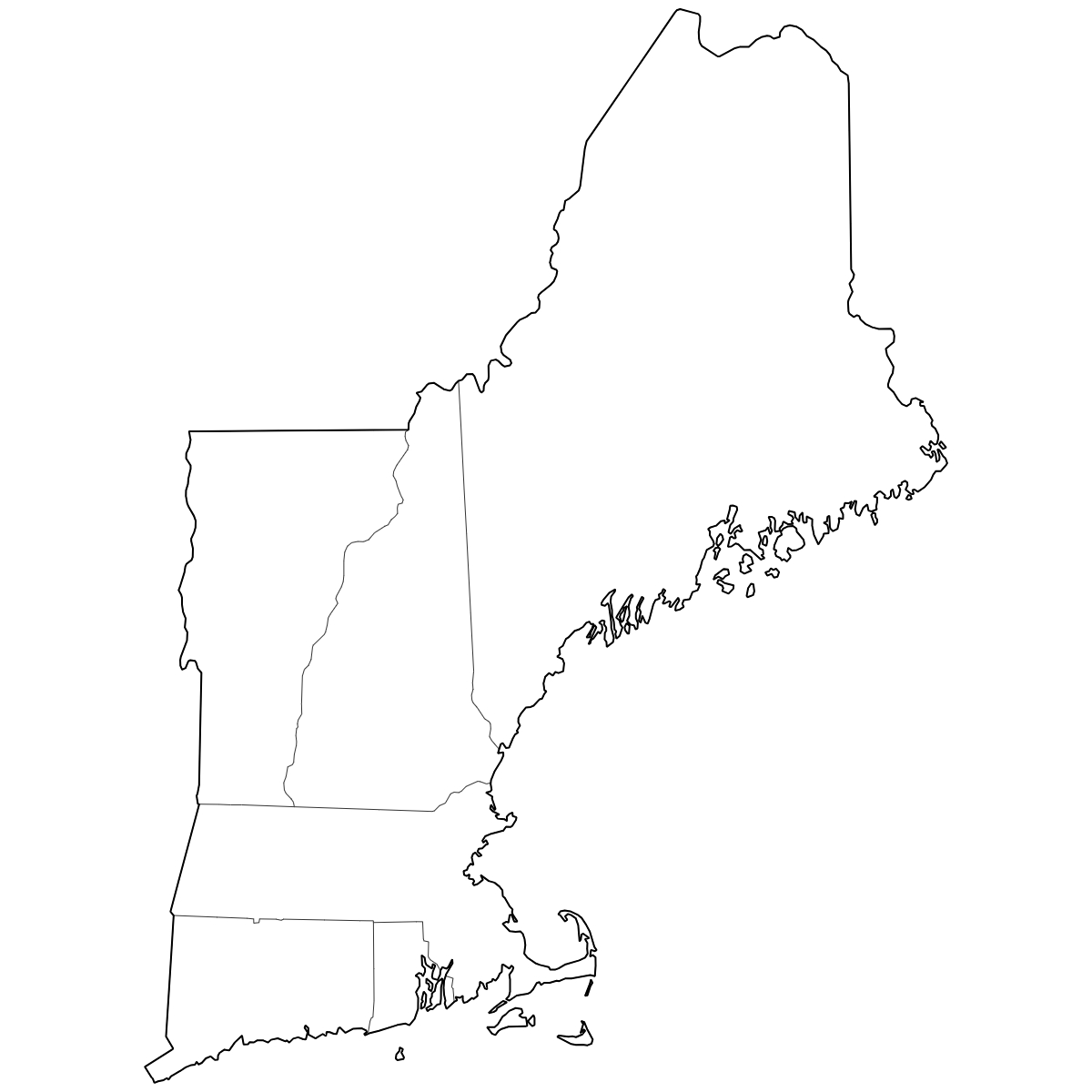 Blank Map Of New England States — Ultimaps throughout FREE Printable Blank Map of New England States