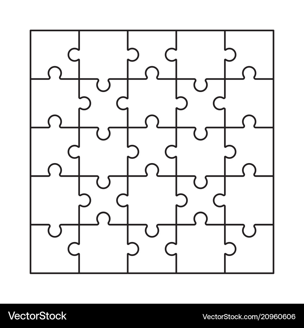Blank Puzzle Grid Template Royalty Free Vector Image intended for FREE Printable Blank Puzzle Template
