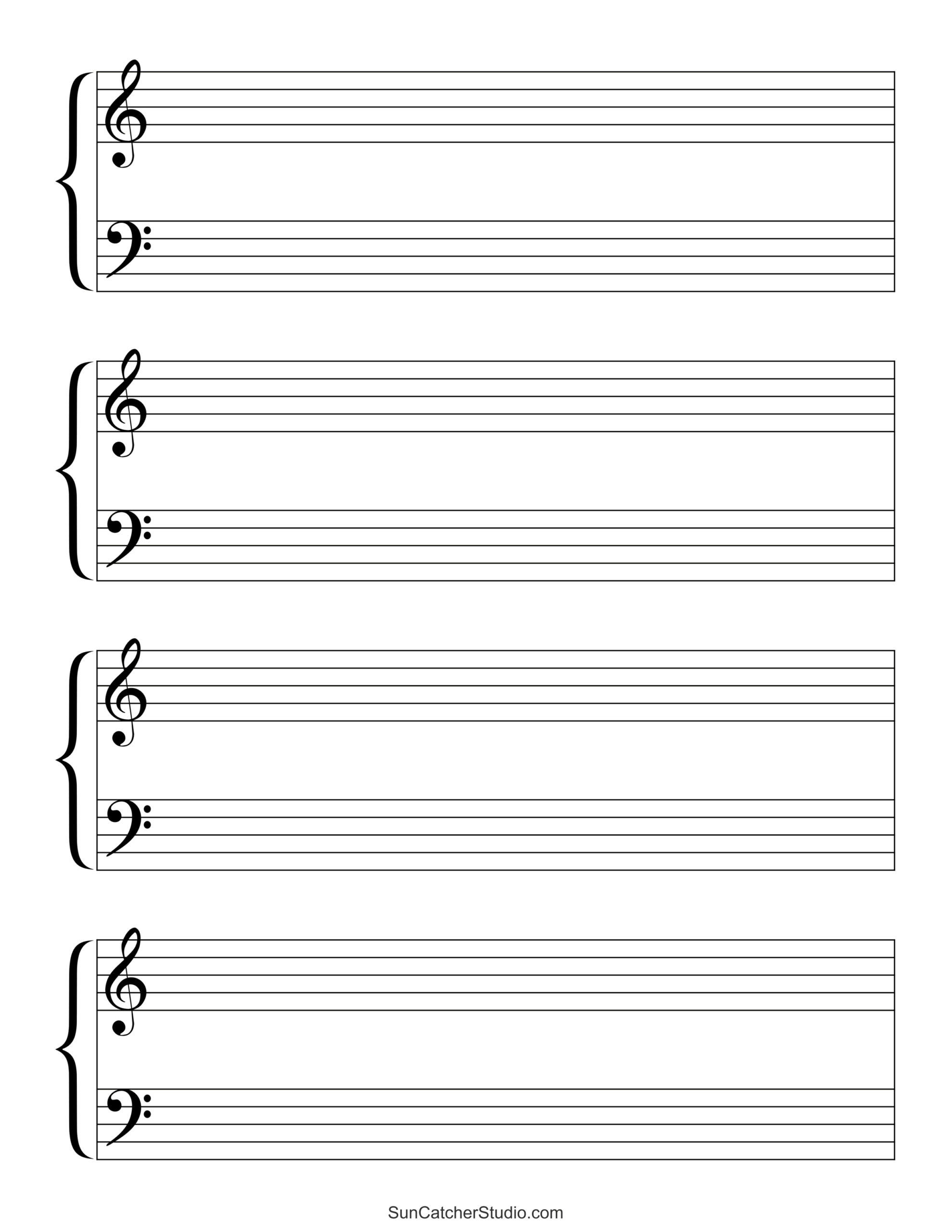 Blank Sheet Music (Free Printable Staff Paper) – Free Printables inside Free Printable Blank Sheet Music Paper