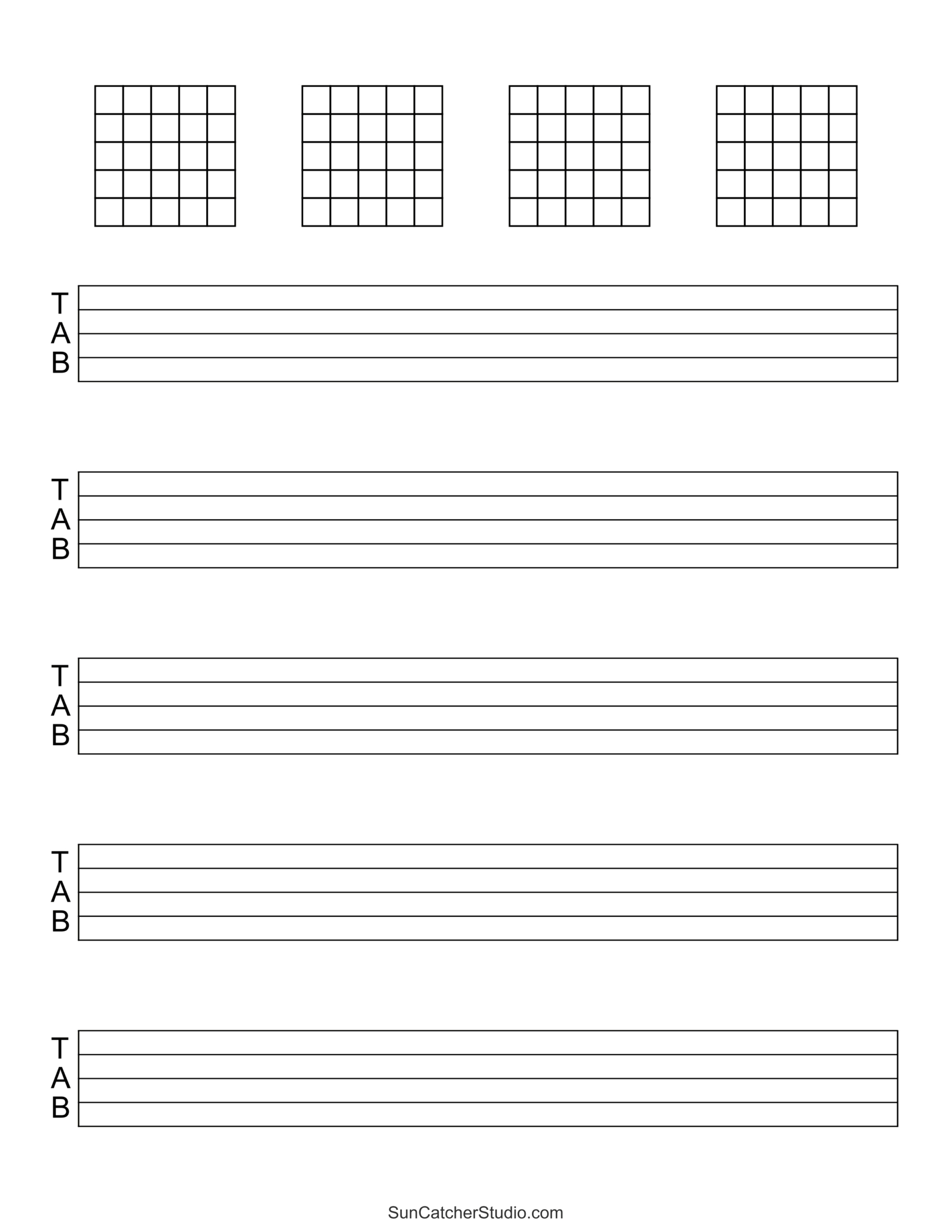 Blank Sheet Music (Free Printable Staff Paper) – Free Printables throughout Free Printable Blank Sheet Music For Guitar