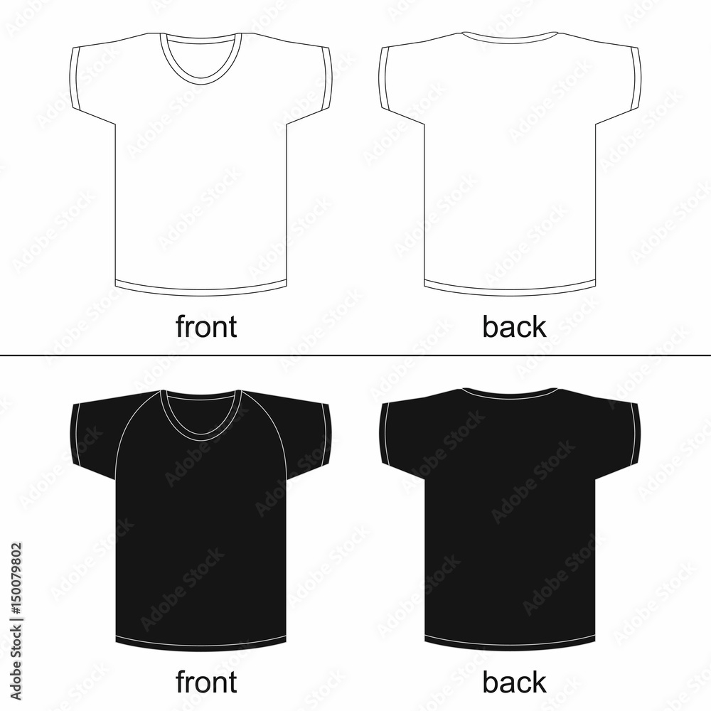 Blank T-Shirt Template. Front And Back, For Printable. Vector in Free Printable Blank T Shirt Template
