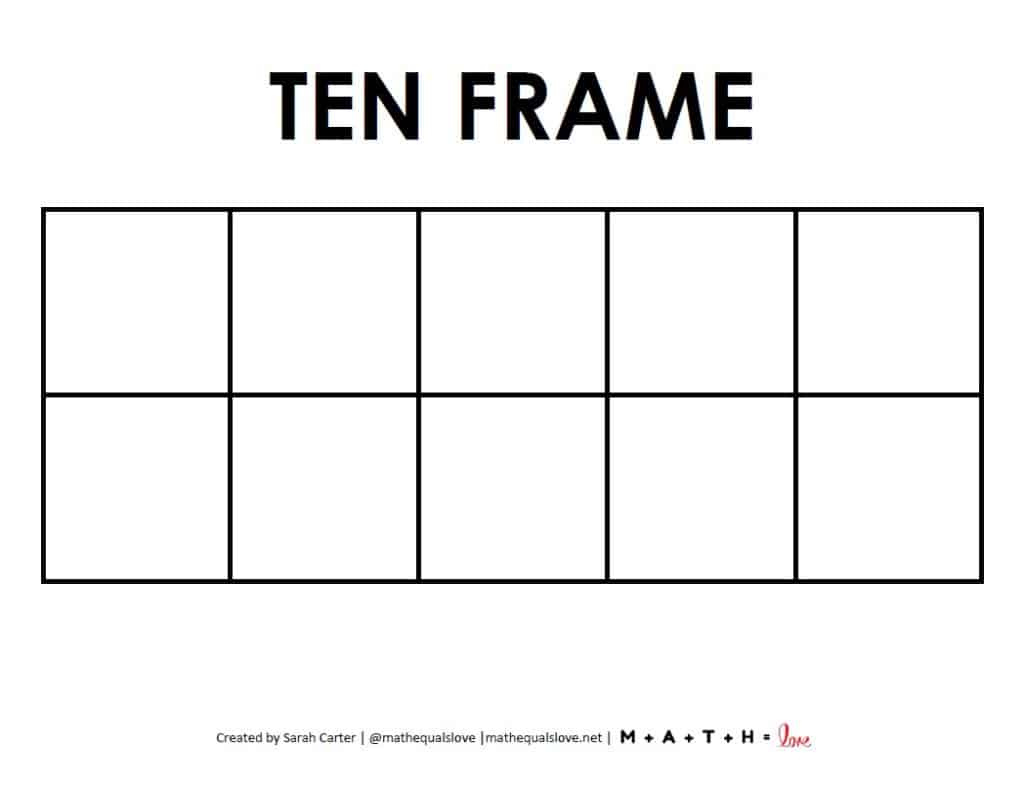 Blank Ten Frame Template (Free Printable Pdf) inside FREE Printable Blank Ten Frame Printable