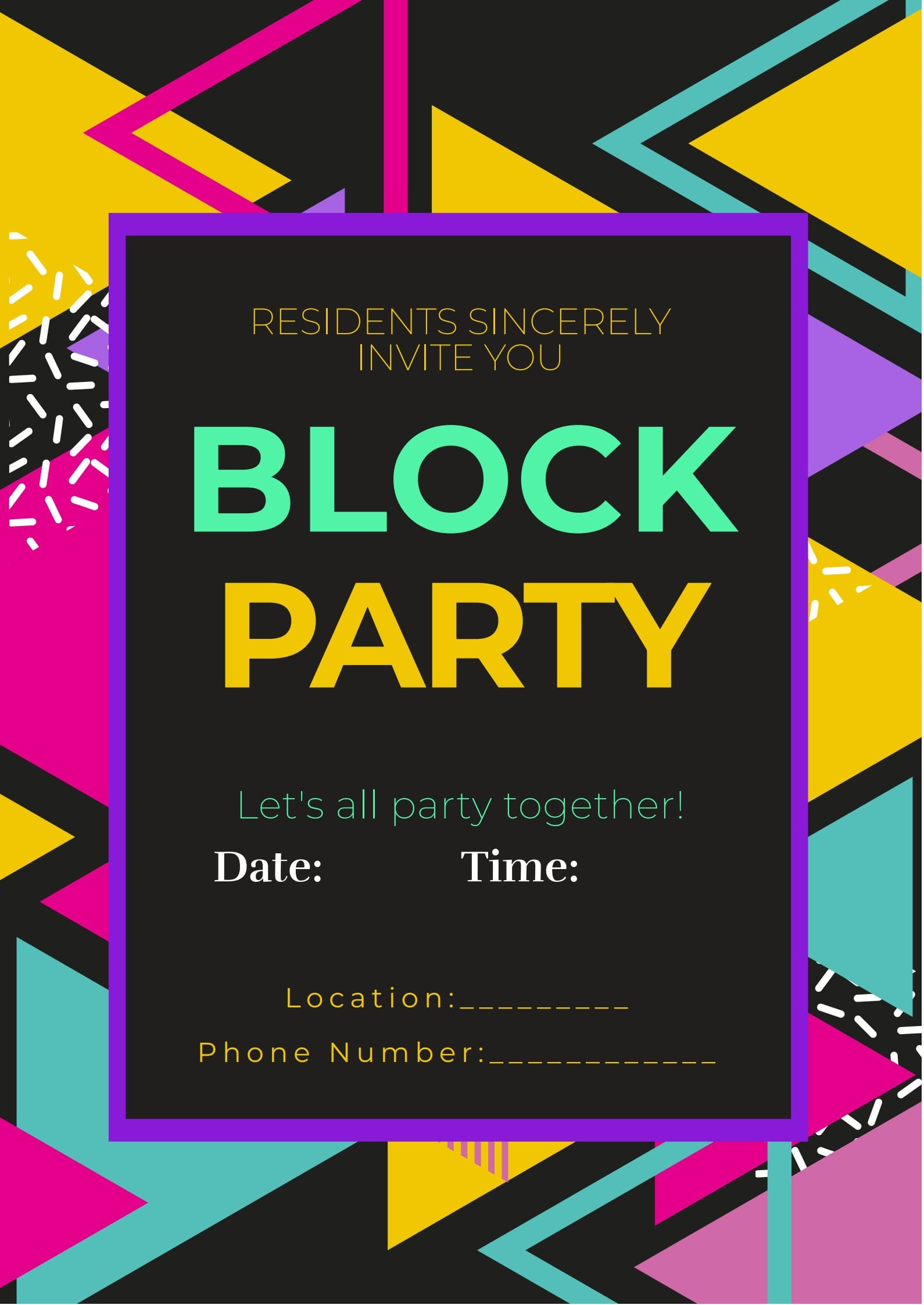 Block Party Invitation Template | Pdf Agile pertaining to Free Printable Block Party Invitations