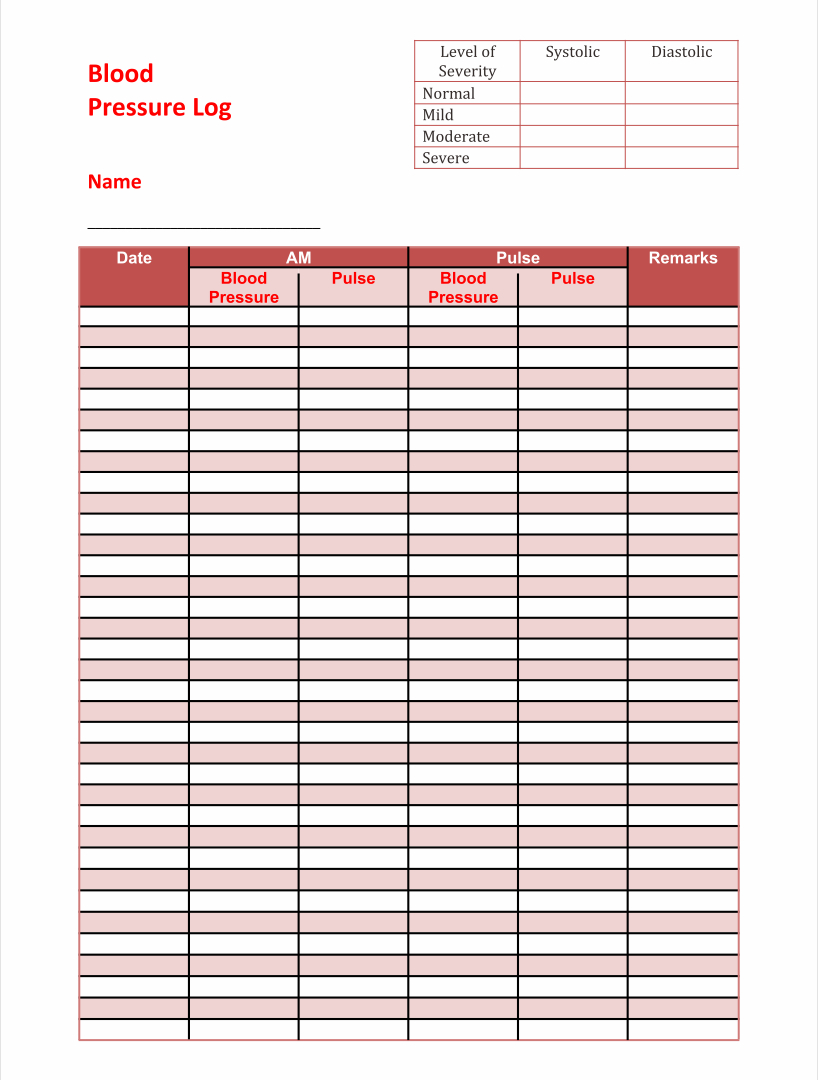 Blood Pressure Chart - 20 Free Pdf Printables | Printablee within Free Printable Blood Pressure Recording Chart