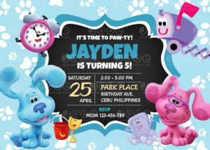 Blue'S Clues Birthday Invitation Personalize 4 X 6 Or 5 X 7 Free within FREE Printable Blues Clues Birthday Invitations