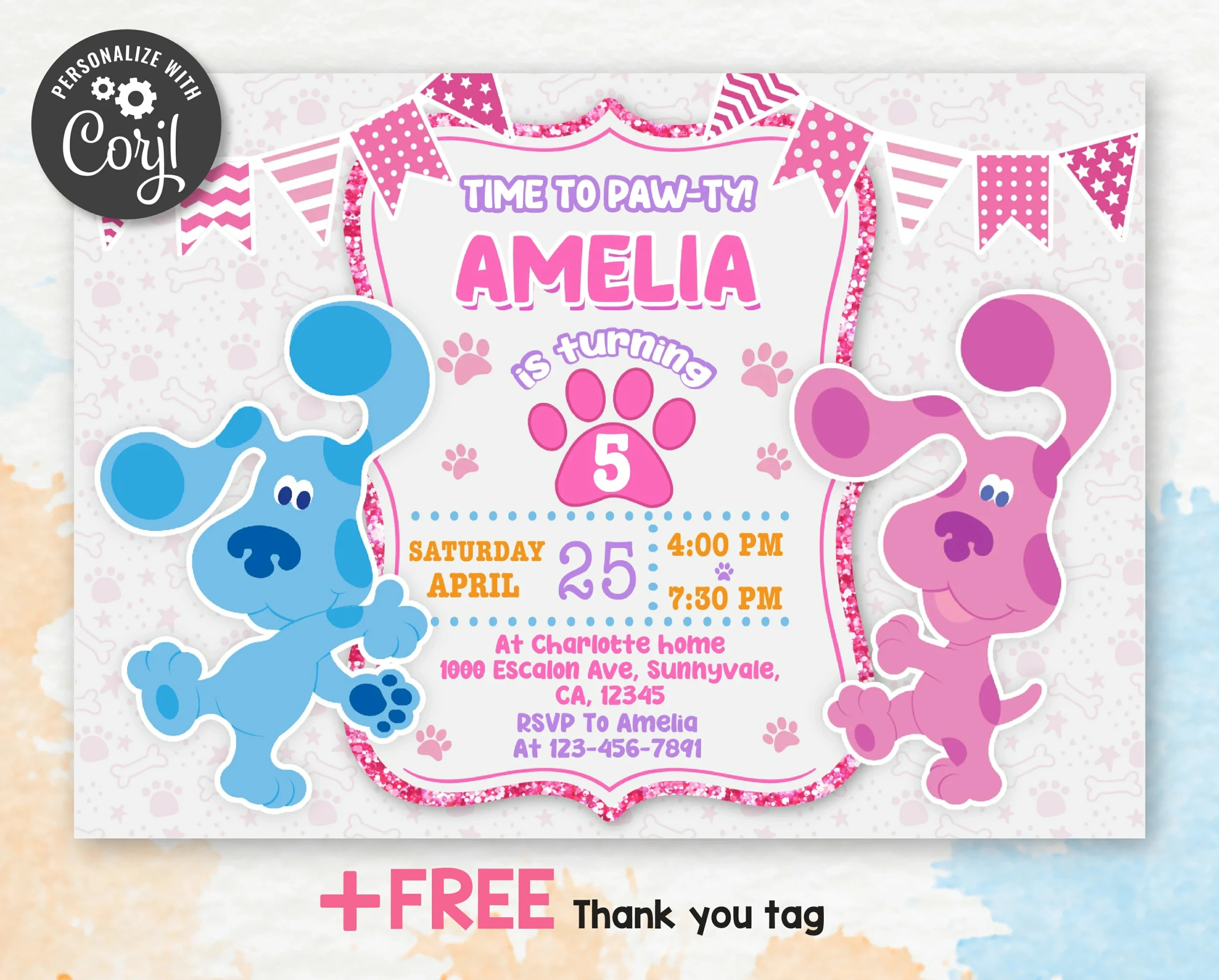 Blues Clues Birthday Party Invitation - Amazinginvite within FREE Printable Blues Clues Birthday Invitations