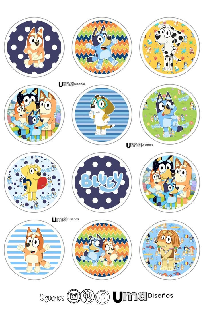 Bluey: Cake Topper Para Imprimir, Pastel, Tortas, Topo De Bolo for Free Printable Bluey Cupcake Toppers