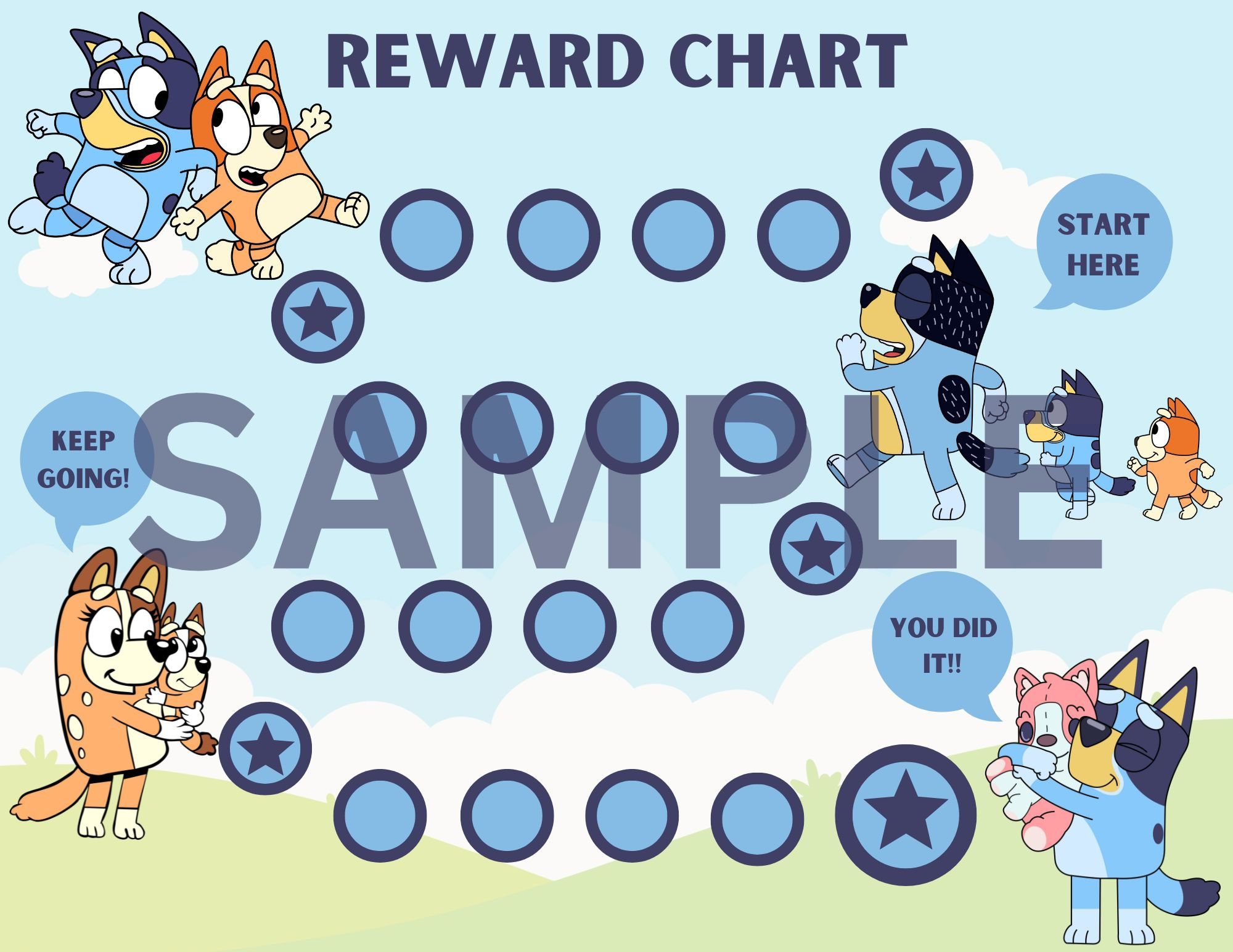 Bluey Potty Chart | Bluey Reward Chart | Toilet Training | Potty with Free Printable Bluey Potty Chart