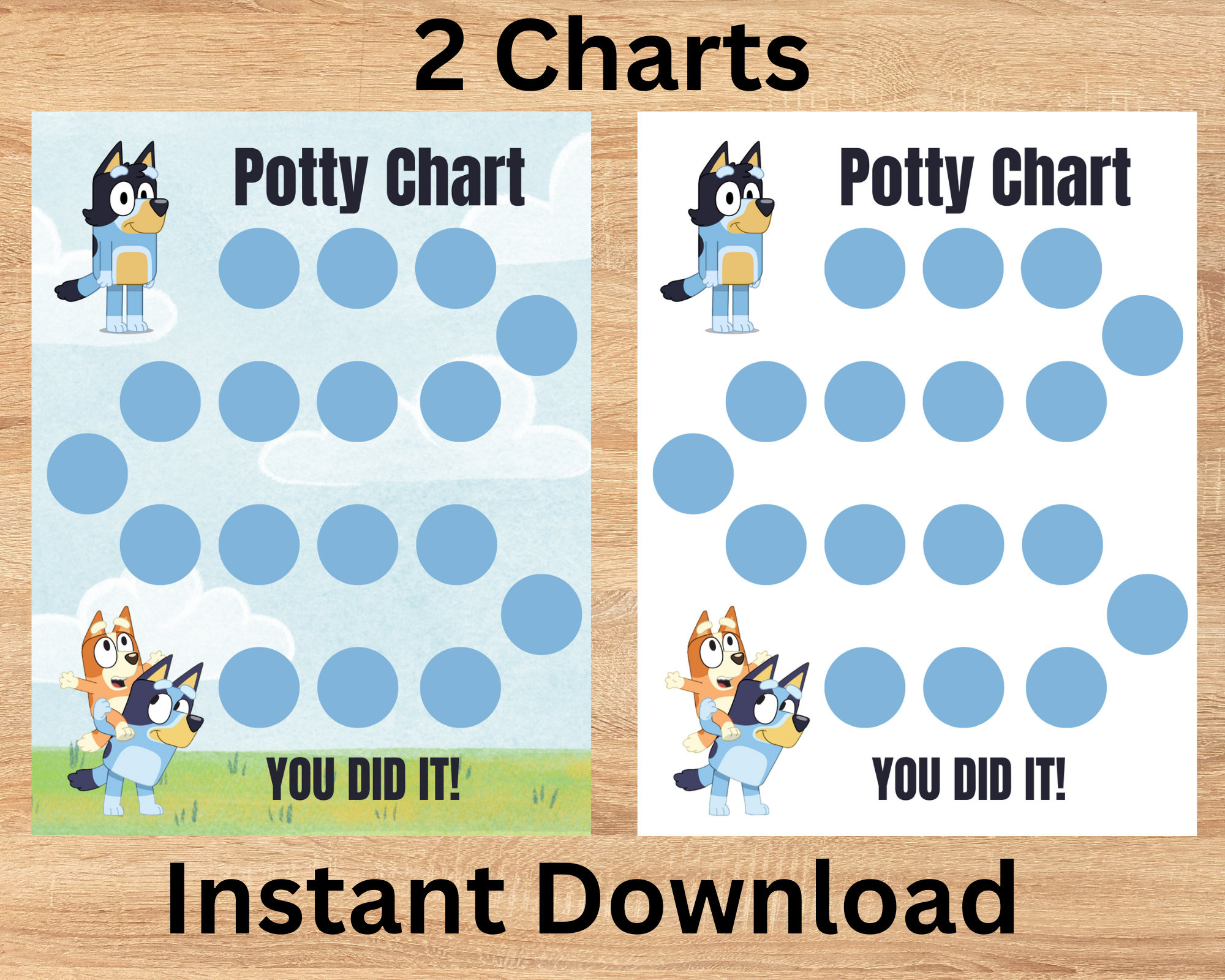 Bluey Potty Chart - Reward Chart For Kids - Printable 8.5&amp;quot;X11 with regard to Free Printable Bluey Potty Chart