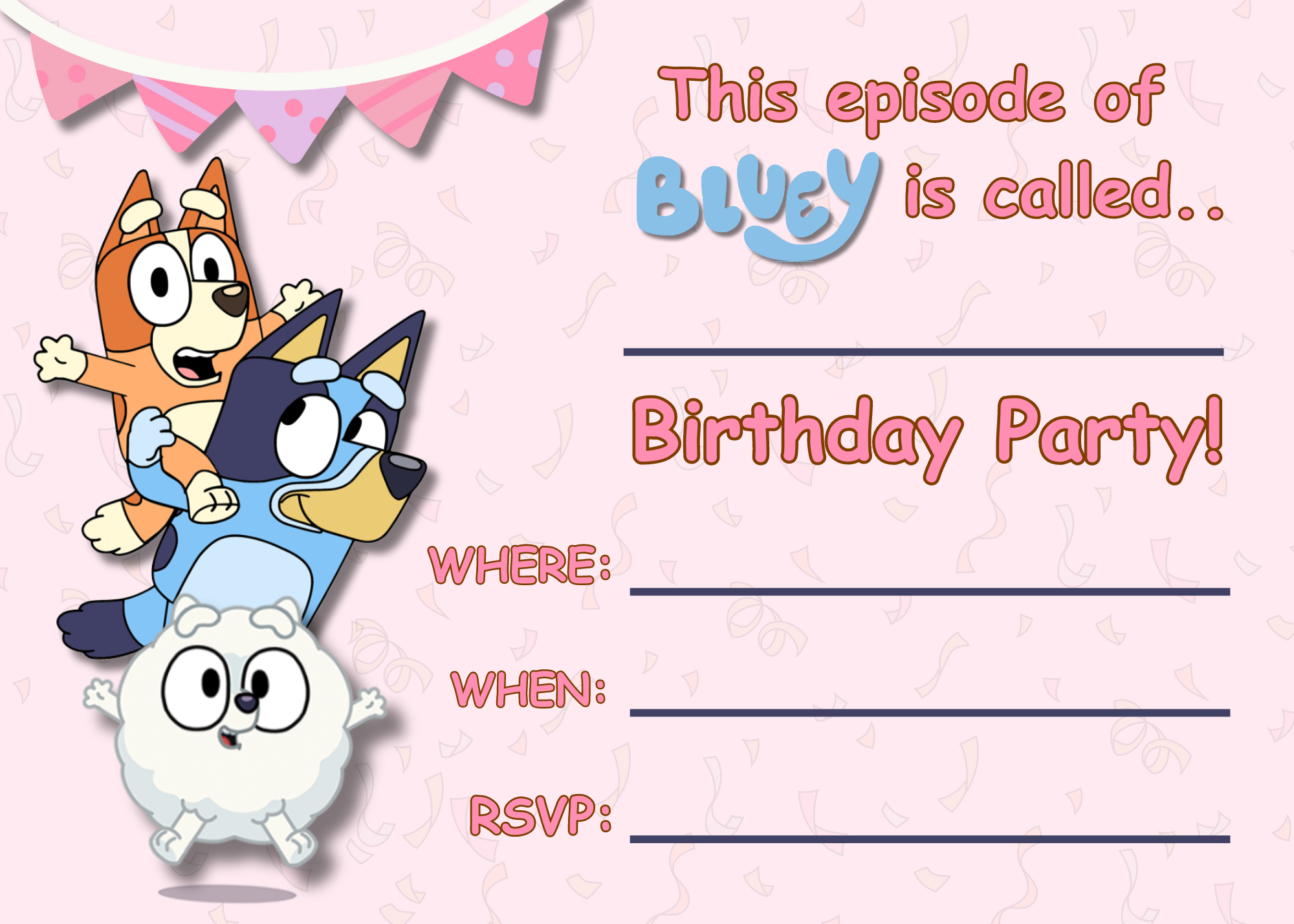 Bluey Themed Birthday Party Invitations: Free Printable Templates pertaining to FREE Printable Bluey Birthday Invitation