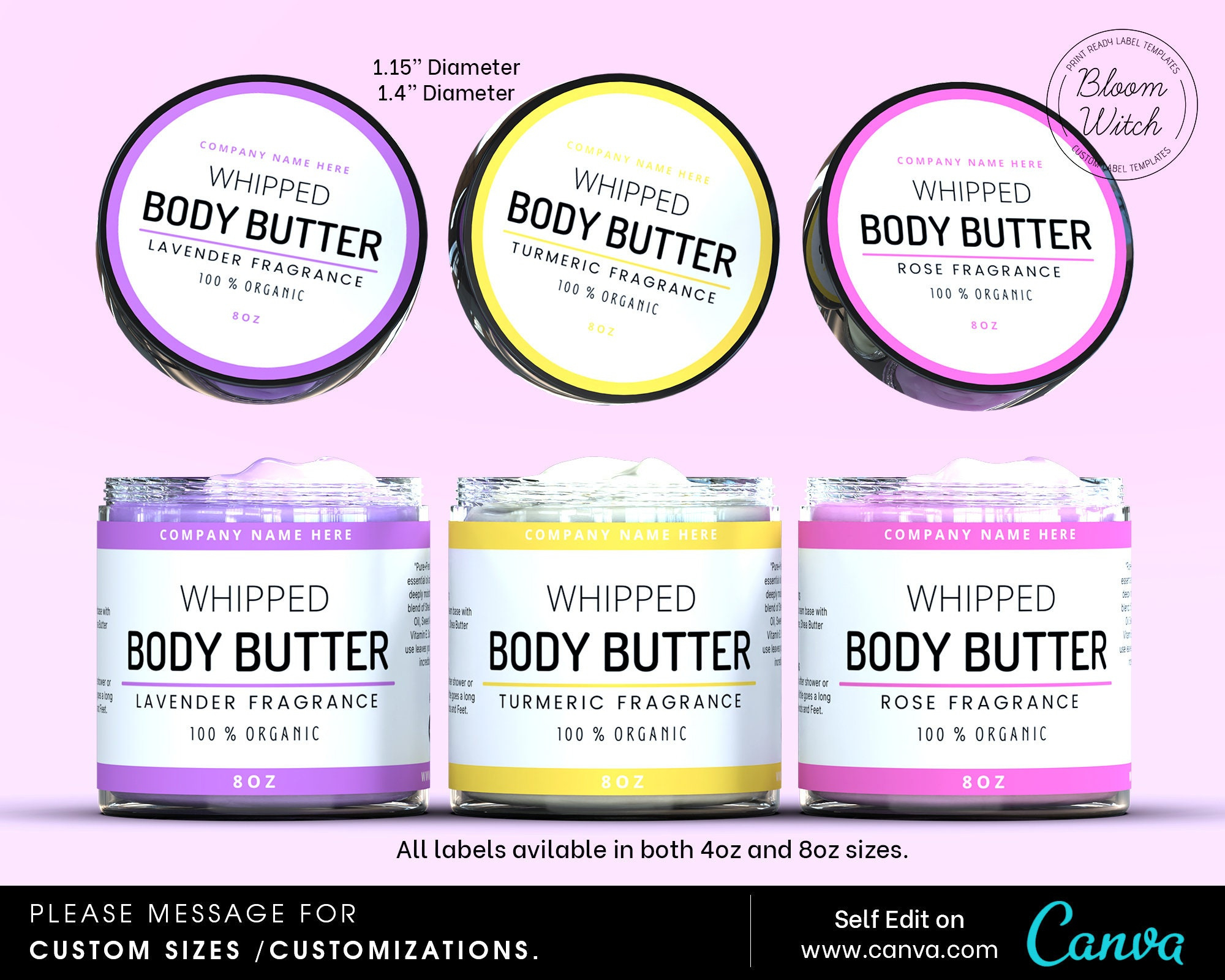 Body Butter Diy Label Template-Bearbeitbares Elegantes intended for Free Printable Body Butter Labels