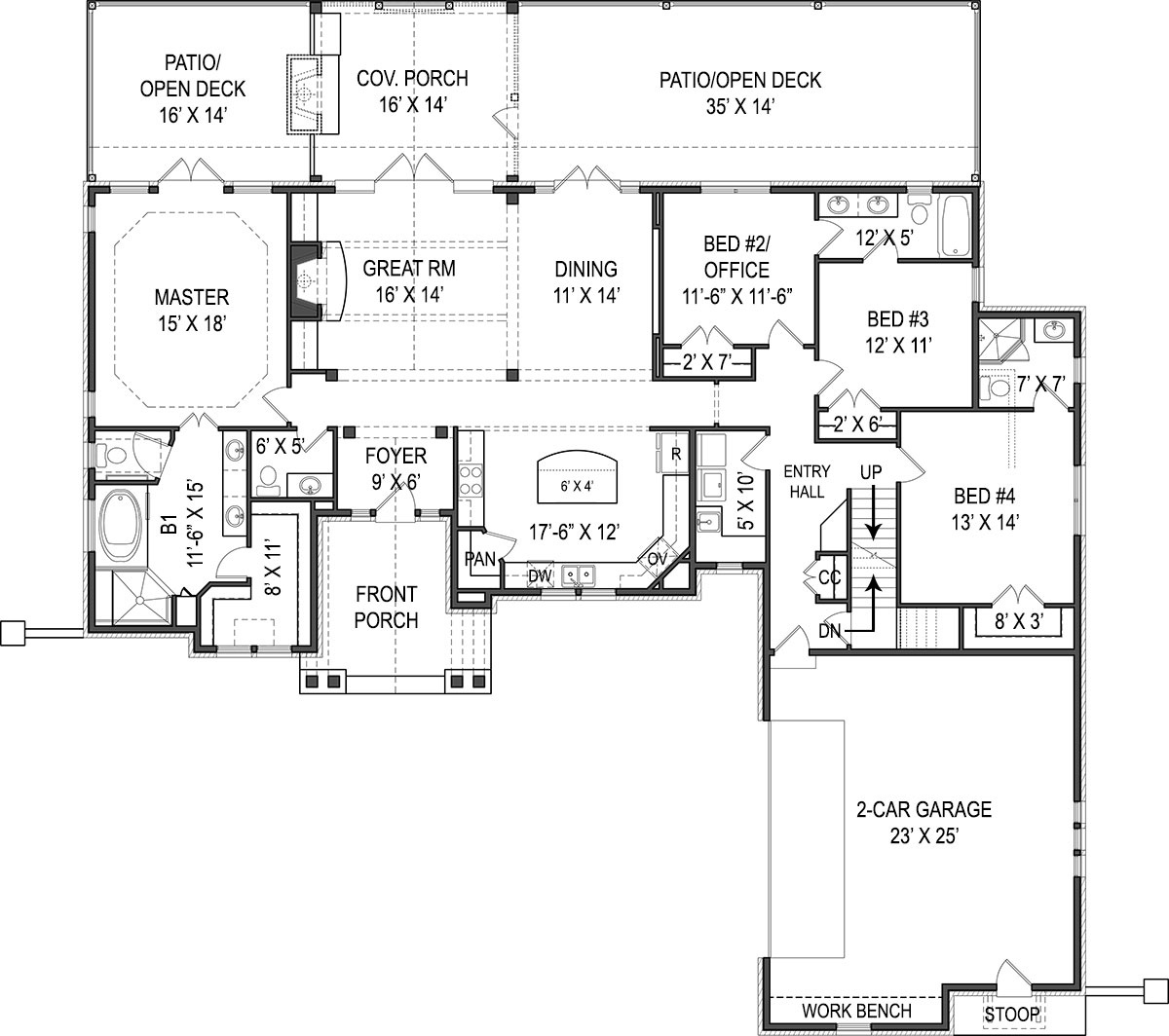 Bonus Spaces Highlight Of Ranch House Plan - Plan 9616 with FREE Printable Blueprints For Homes