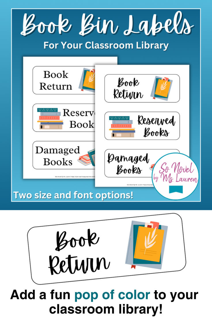 Book Bin / Shelf Labels For Classroom Libraries - So Novelms inside FREE Printable Book Bin Labels