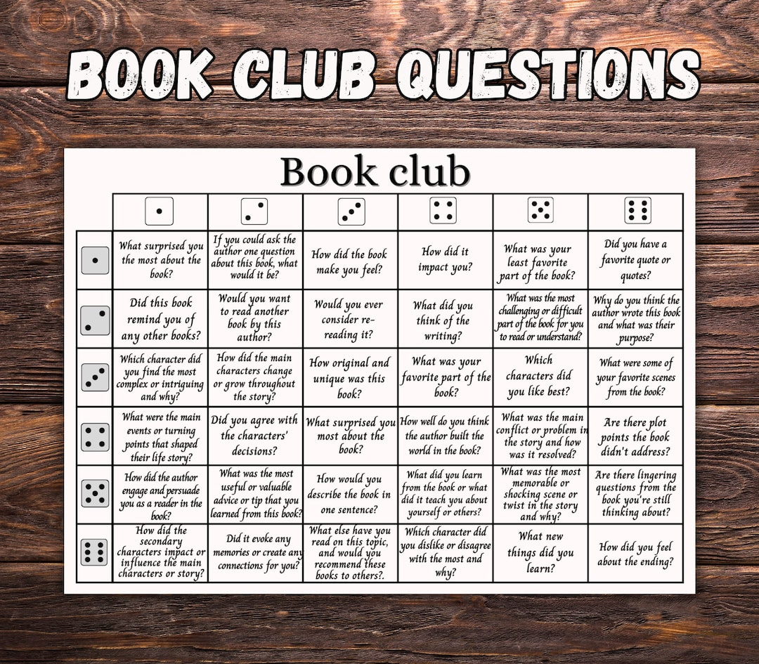 Book Club Discussion Questions Printable, Bookclub Cards regarding FREE Printable Book Club Discussion Questions