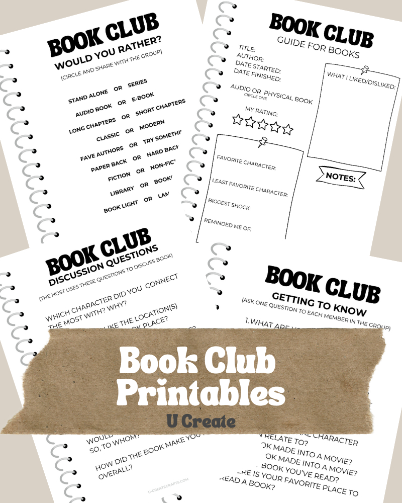 Book Club Printables - Elevate Your Book Club - U Create with Free Printable Book Club Worksheets