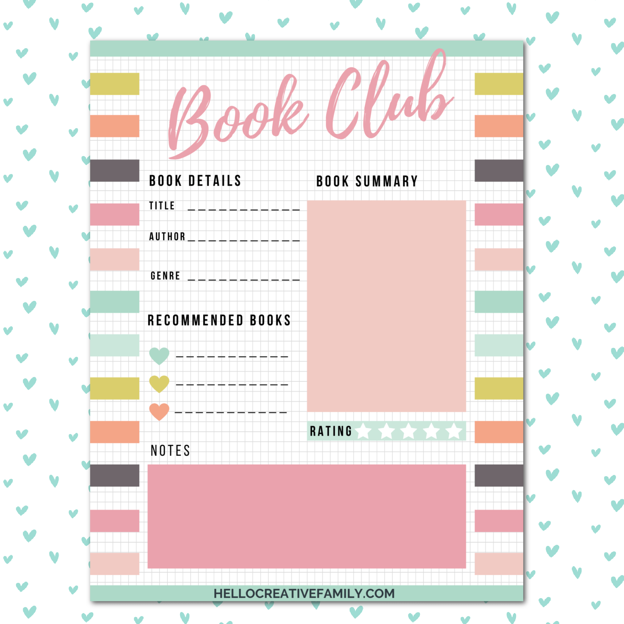 Book Club Tracker + 17 Free Reading Printables - Hello Creative Family with Free Printable Book Club Worksheets