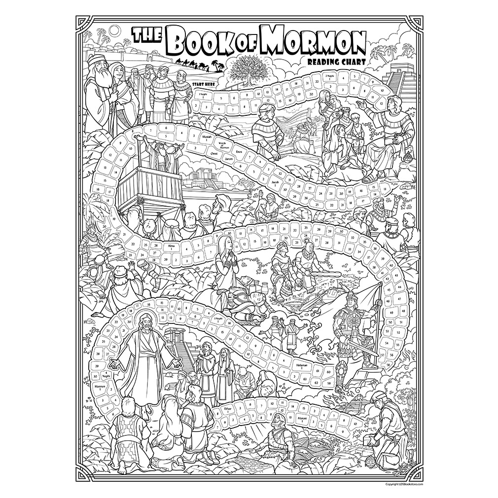 Book Of Mormon Reading Chart Poster - Coloring Roadmap inside FREE Printable Book of Mormon Reading Chart 2025