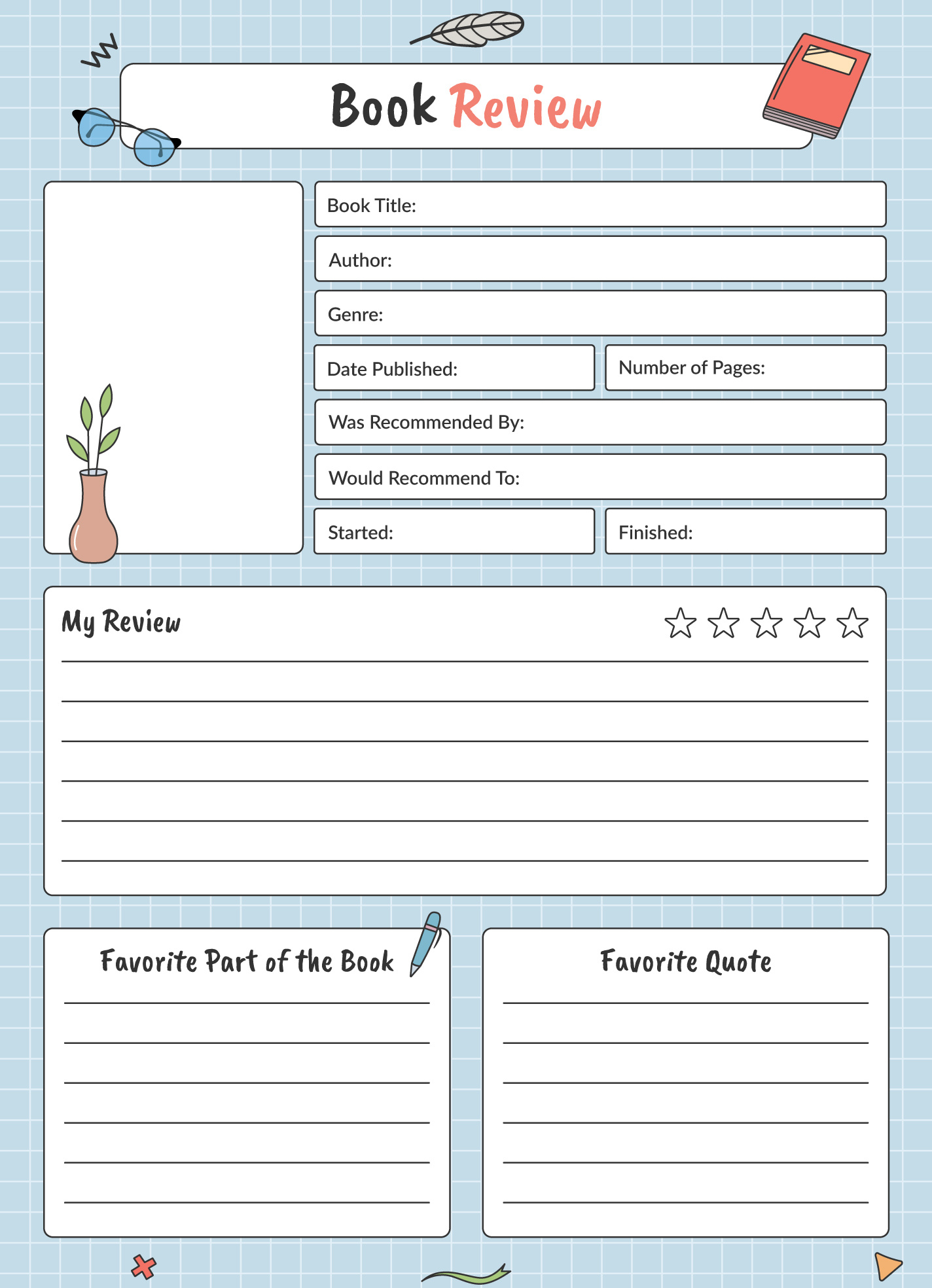 Book Report Free Google Docs Template - Gdoc.io pertaining to Free Printable Book Review Template